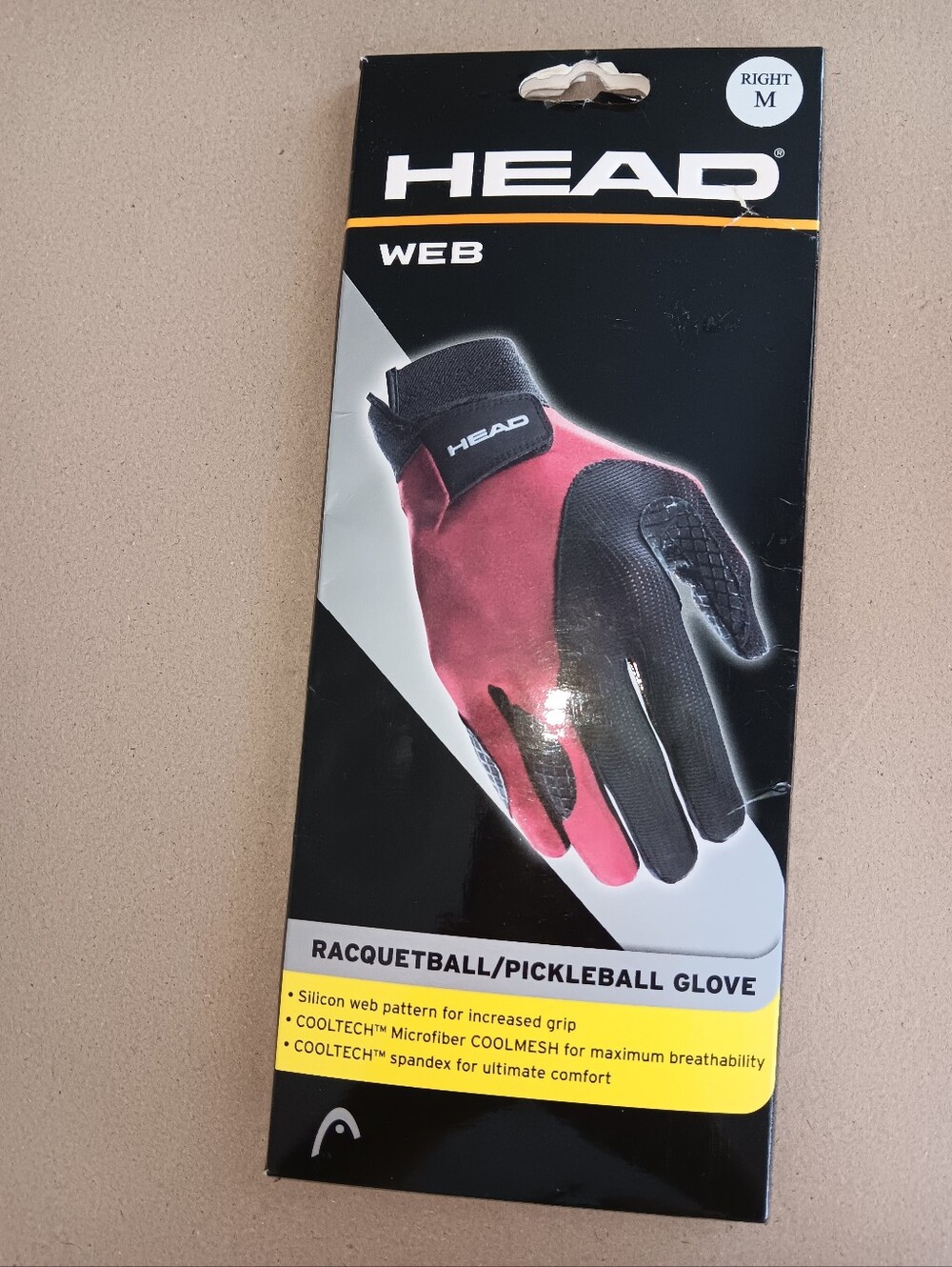 HEAD Men’s Red and Black Racquetball/Pickleball Glove - Right Hand Medium